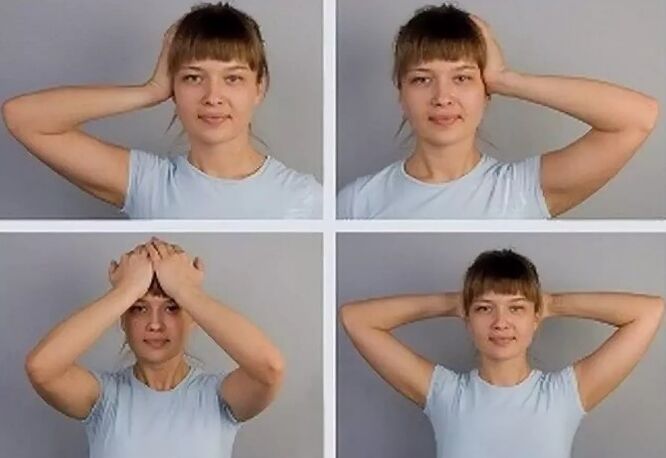 Gymnastics to her neck